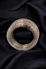 10 Pointer Pachheli Bangle (White-Gold) BAN000378
