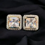 2 carat Princess-cut Solitaire Screw-back Studs (Rose-Gold) EAR000087