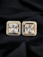 2 carat Princess-cut Solitaire Screw-back Studs (Rose-Gold) EAR000087