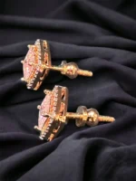 2 carat Princess-cut Solitaire Screw-back Studs (Rose-Gold) EAR000087 - Image 2