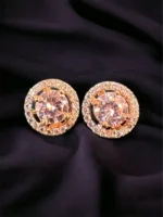 2 carat Solitaire Screw-back studs (Rose-Gold)
