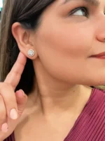 2 carat Solitaire Screw-back studs (Rose-Gold) - Image 3