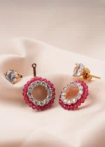 2 in 1 Solitaire & Ruby Earrings (Yellow Gold) EAR000772