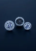2in1 Removable Double Jacket Studs (Silver) EAR001409