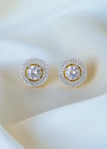 2in1 Removable Double Jacket Studs (Yellow Gold) EAR001408 - Image 2