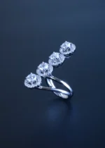 4 Solitaire Cocktail Ring (Silver) RING01217 - Image 2