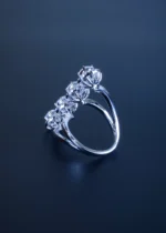 4 Solitaire Cocktail Ring (Silver) RING01217 - Image 3