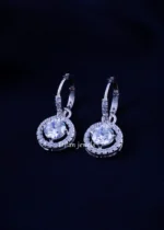 925 Silver Elegant Diamond Teardrop Earrings (Silver) EAR002318 - Image 2
