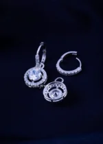 925 Silver Elegant Diamond Teardrop Earrings (Silver) EAR002318 - Image 3