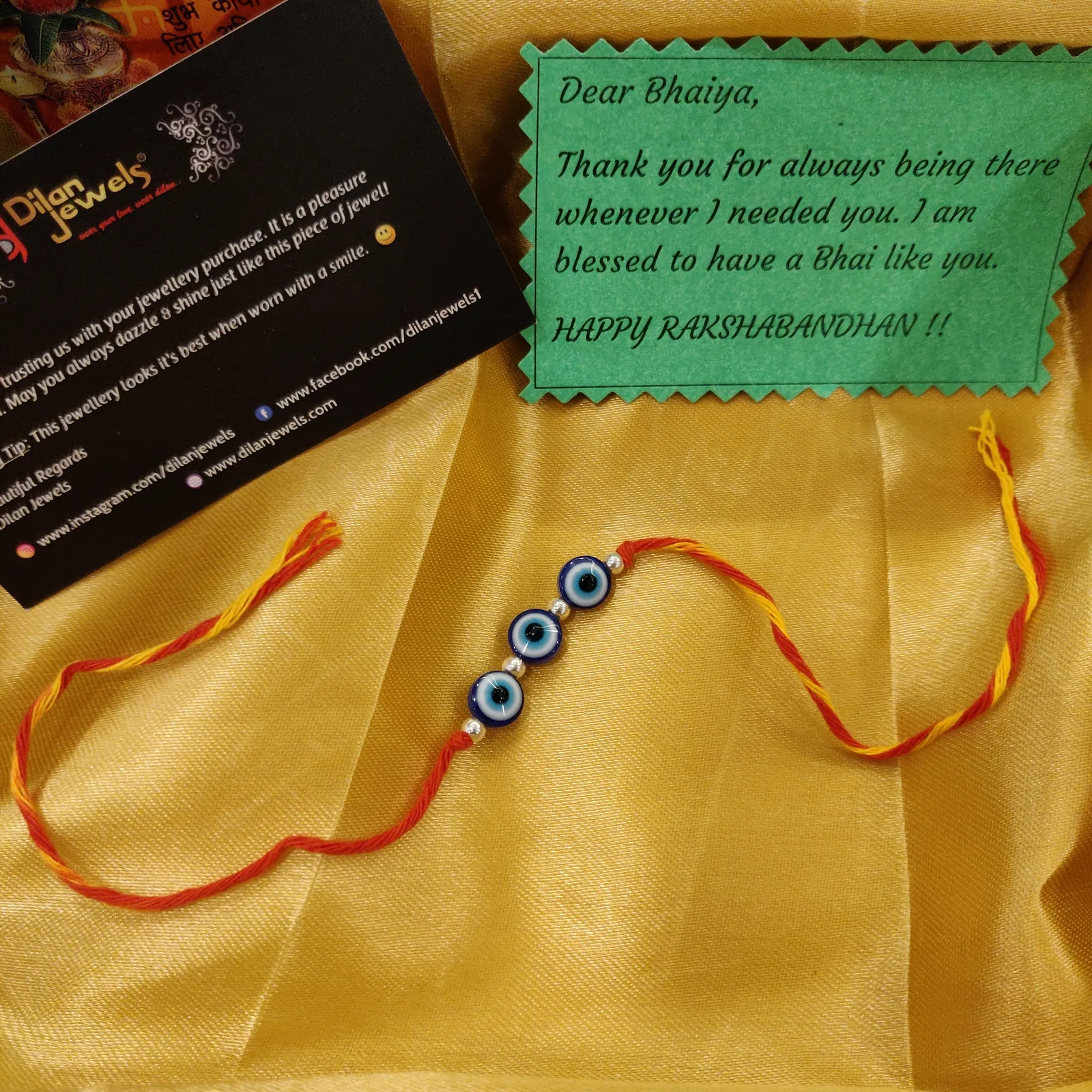 925-Silver-Evil-Eye-Rakhi-RAK000071a 925 Silver Evil-Eye Rakhi RAK000071 - Image 1