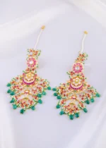 925 Silver Matsya Chandbali ( Yellow Gold) EAR002273 - Image 4