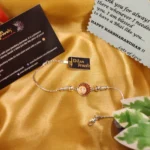 925 Silver Om Chakra Rakhi Bracelet (Red-Yellow) RAK000052