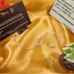 925 Silver Om Rakhi Bracelet (Yellow) RAK000049