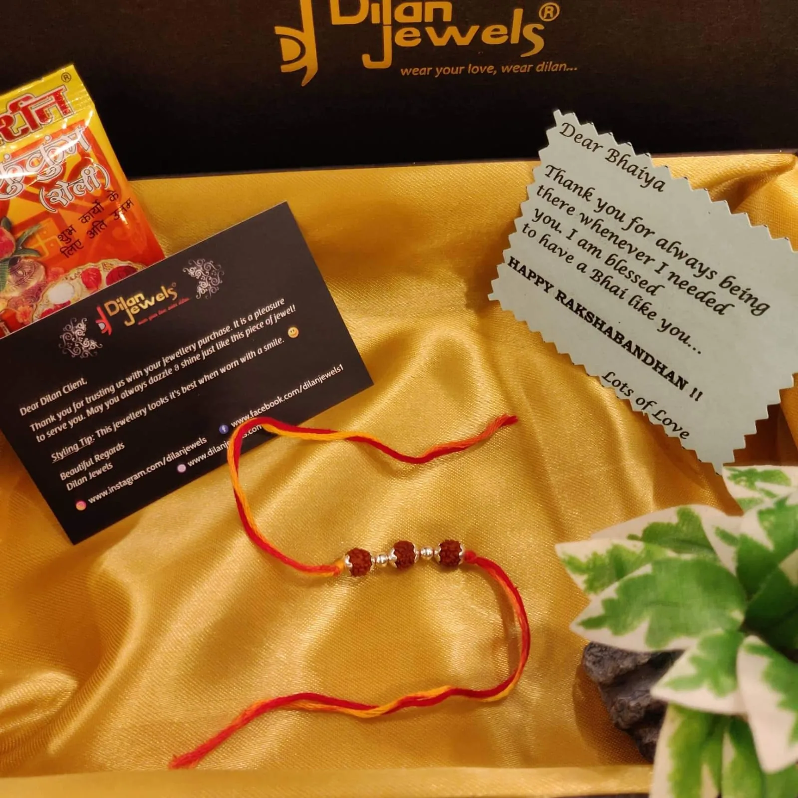 925 Silver Triple Rudraksh Rakhi RAK000060