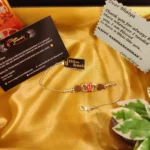 925 Silver Trishul Rudraksh Rakhi Bracelet (Red) RAK000054