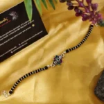 925 Silver Unisex Nazariya Rakhi/ Bracelet (Emerald- Ruby Flower)