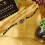 925 Silver Unisex Nazariya Rakhi/ Bracelet (Ruby-Emerald Eye)