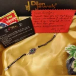 925 Silver Unisex Nazariya Rakhi/ Bracelet (Ruby-Emerald Eye) - Image 2