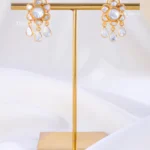925 Silver Vintage Style Moissanite Festive Tops (Yellow Gold) EAR002389
