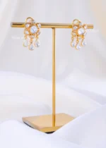925 Silver Vintage Style Moissanite Festive Tops (Yellow Gold) EAR002389 - Image 2