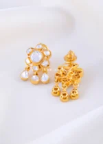 925 Silver Vintage Style Moissanite Festive Tops (Yellow Gold) EAR002389 - Image 3