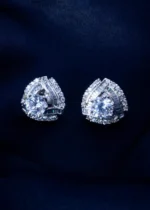925Silver 2in1- 1ct. Removable Jacket Solitaire Swarovski Studs (Silver) EAR001516