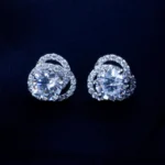 925Silver 2in1- 2ct. Removable Flower Jacket Solitaire Swarovski Studs (Silver) EAR001517