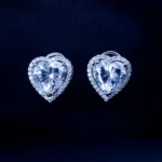 925Silver 6.00ct. Heart Solitaire Swarovski Studs (Silver) EAR001513