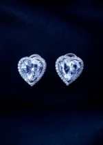 925Silver 6.00ct. Heart Solitaire Swarovski Studs (Silver) EAR001513