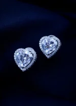 925Silver 6.00ct. Heart Solitaire Swarovski Studs (Silver) EAR001513 - Image 2