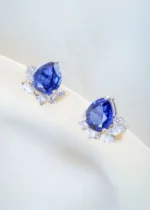 925Silver Blue Pear Swarovski Studs (Silver) EAR001510 - Image 2