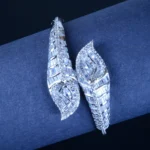 925Silver Lustrous Leaf Swarovski Bracelet (Silver) BRA001333