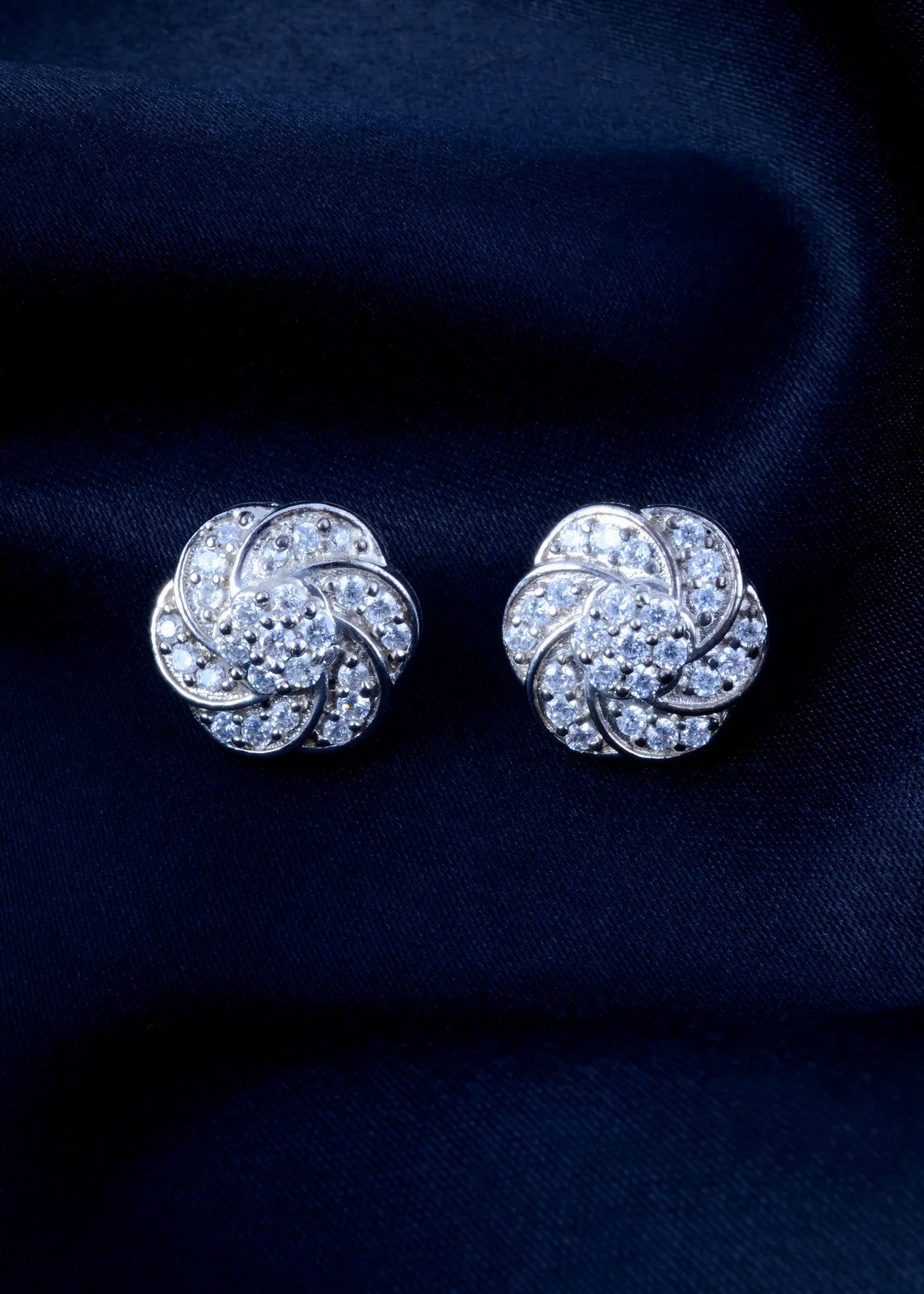 925Silver-Swarovski-Stud-Earrings-Silver-EAR001512a 925Silver Swarovski Stud Earrings (Silver) EAR001512 - Image 1