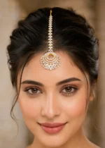 White Gold Plated Diamond Maangtika- ACC002808
