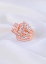 Adjustable Luxury Square Diamond Ring (Rose Gold) RING02363 - Image 2