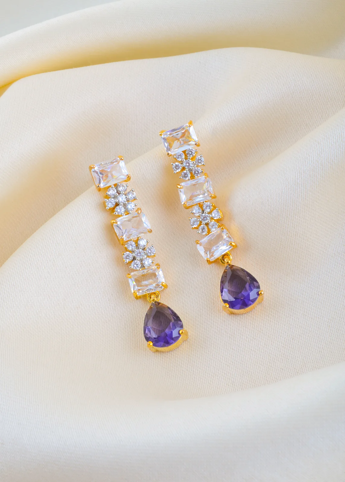 Amethyst-Drop-Earrings-Yellow-Gold-EAR001489a Amethyst Drop Earrings (Yellow Gold) EAR001489 - Image 1