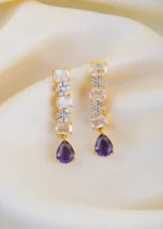 Amethyst Drop Earrings (Yellow Gold) EAR001489 - Image 3