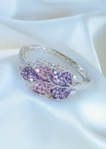 Amethyst Purple Leaf Bracelet (Dual Plating) BRA001150 - Image 2