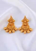 Antique Floral Temple Danglers (Yellow Gold) EAR002173