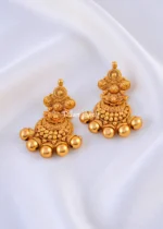 Antique Floral Temple Danglers (Yellow Gold) EAR002173 - Image 2