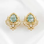 Antique Gold Plated Diamond Earrings- EAR002802
