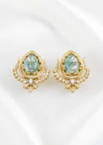 Antique Gold Plated Diamond Earrings- EAR002802