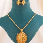 Antique Gold Plated Temple Necklace Set- NEC002759