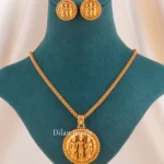 Antique Gold Plated Temple Necklace Set- NEC002760