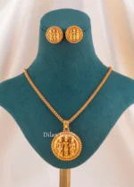 Antique Gold Plated Temple Necklace Set- NEC002760