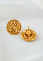 Antique Gold Plated Temple Necklace Set- NEC002760 - Image 3
