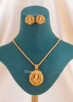 Antique Gold Plated Temple Necklace Set- NEC002761