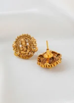 Antique Gold Plated Temple Necklace Set- NEC002761 - Image 3