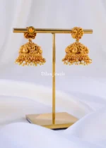 Antique Pearl Fringe Jhumkas (Yellow Gold ) EAR002172 - Image 3