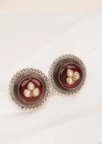 Antique Ruby Studs (Dual Plating) EAR000607